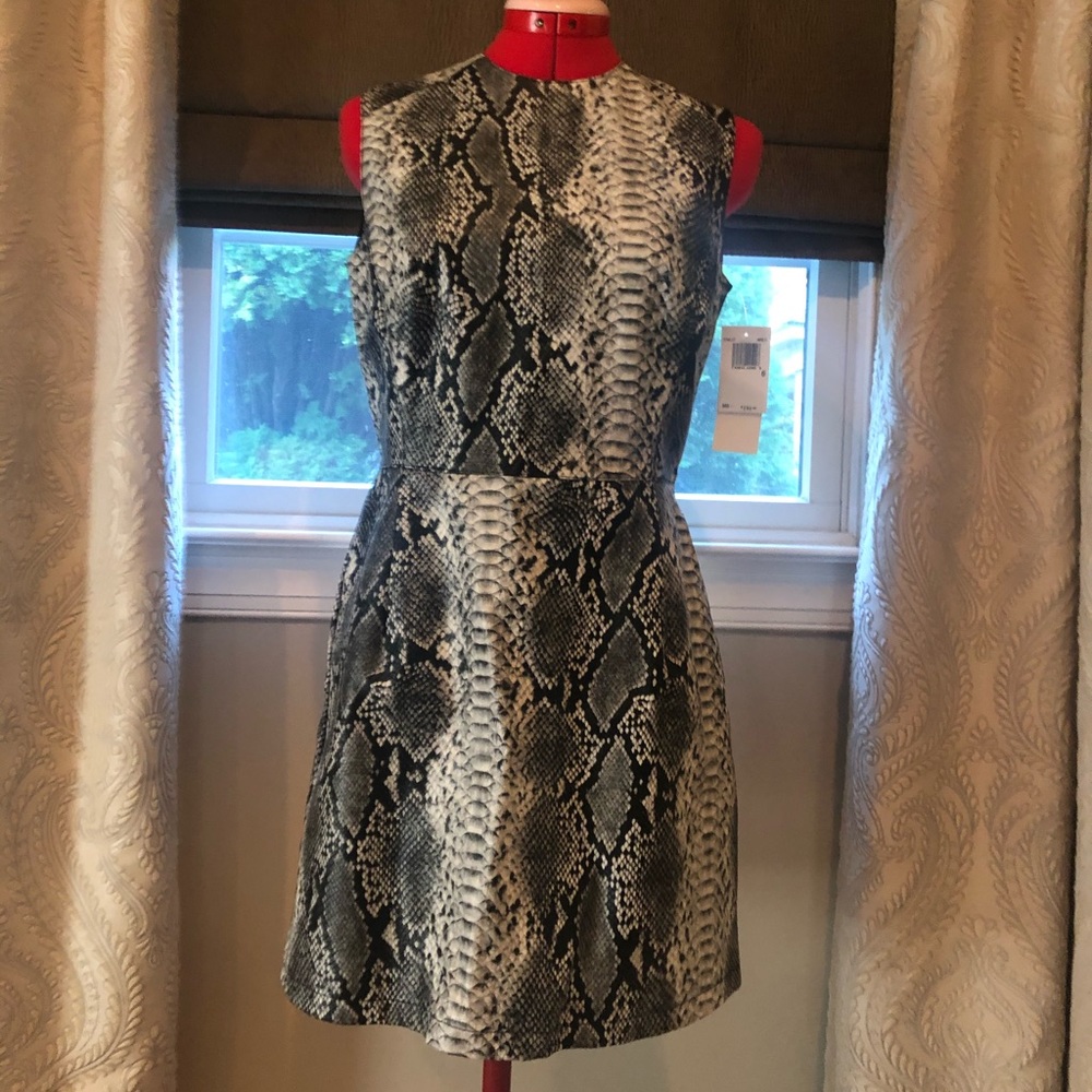 French Connection faux snakeskin leather dress